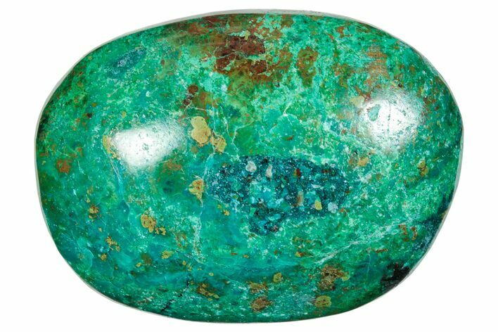 Polished Chrysocolla and Malachite Palm Stone - Peru #258696